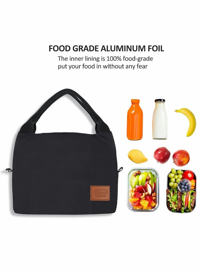 Generic Lunch Bag Bento Bag, Insulated Lunch Box Men Adult Lunchbox Lunch Tote Reusable Meal Prep Container Bag Bento Box Cooler Bag for Students Ladies Men Picnic Work Outdoor Office (Black)  - Image 4