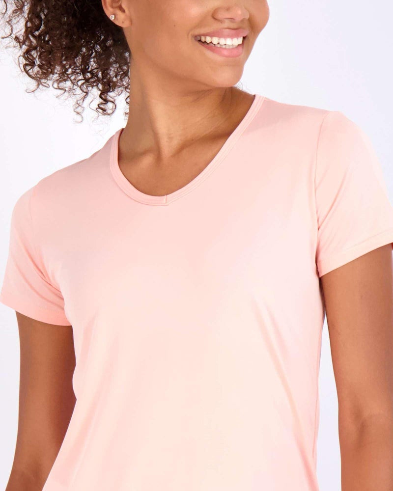 REALESSENTIALS Real Essentials 5 Pack: Women's Dry Fit Short Sleeve V Neck Workout Top - Fitness Pilates Gym Athletic Yoga T-Shirt (Plus Available), Set 11, XL - Image 3