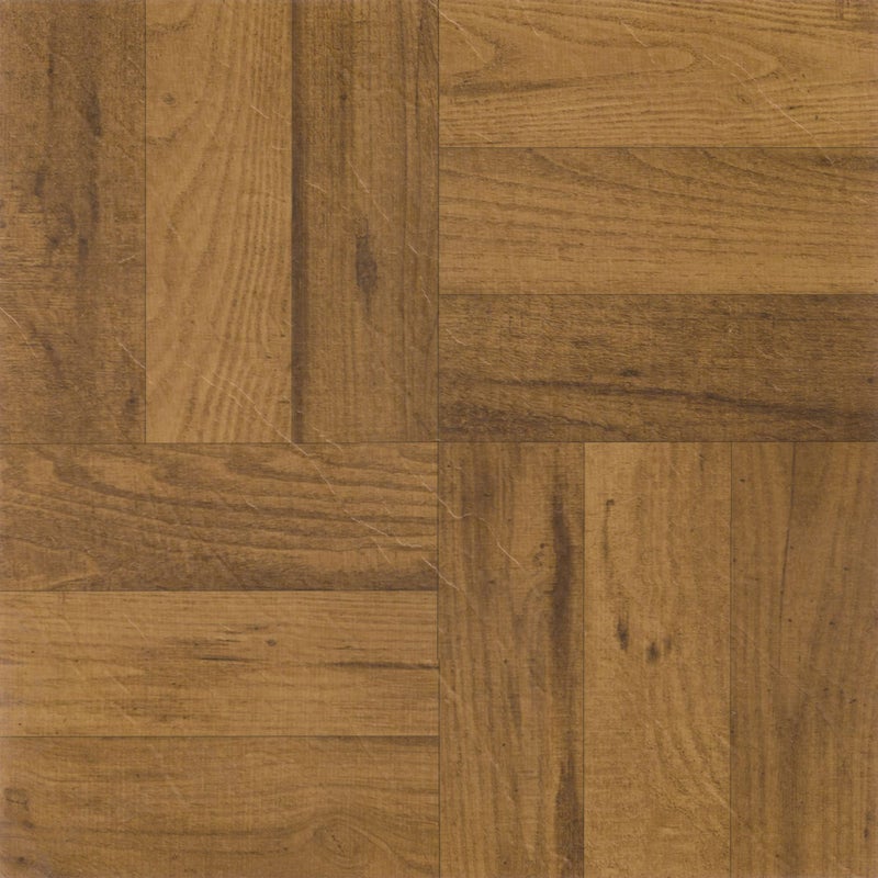 Achim Nexus Self Adhesive 12-Inch Vinyl Floor Tiles, 20 Tiles - 12" x 12", 3 Finger Medium Oak Parquet Pattern - Peel & Stick, DIY Flooring for Kitchen, Dining Room, Bedrooms & Bathrooms by Achim Home DÃ©cor - Image 1