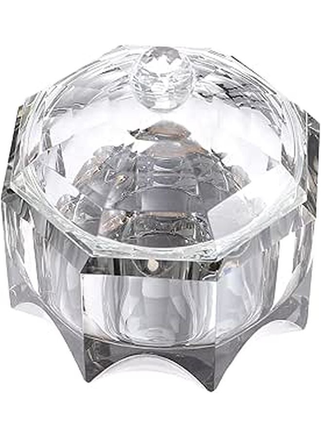 Octagonal Black Gold Crystal Ashtray with Lid Smokeless Desktop Ash Container for Home Office - Image 1