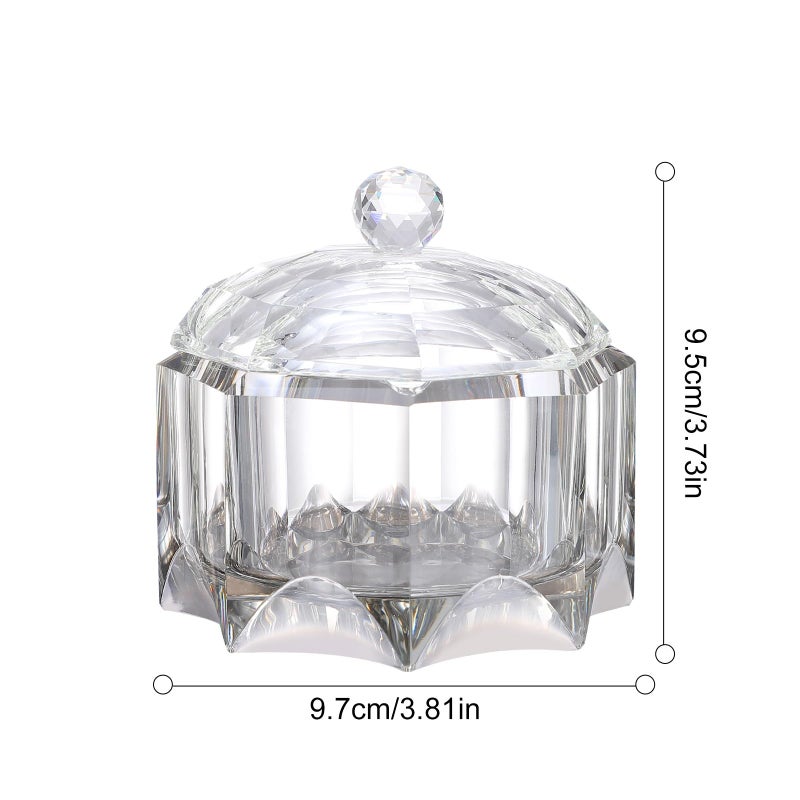Octagonal Black Gold Crystal Ashtray with Lid Smokeless Desktop Ash Container for Home Office - Image 3
