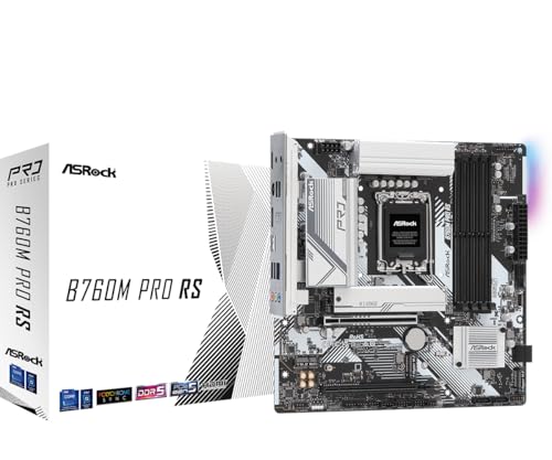 ASRock B760M Pro RS Motherboard DDR5 7200MHz HDMI DisplayPort eDP PCIe Gen5 (Graphics) 14th 13th 12th Gen Intel Core Processors LGA1700 192GB - Image 1