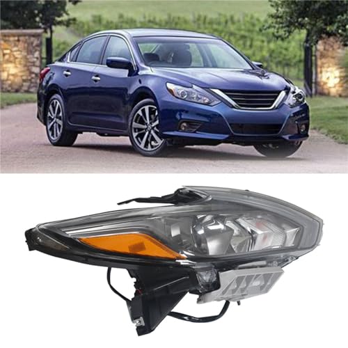munirater Headlight Assembly Passenger Side Black Bezel Halogen Type Replacement for 2016 2017 2018 Nissan Altima NI2502249 NI2503249 (2.5L L4 2488cc 152 CID; SR) - Image 1
