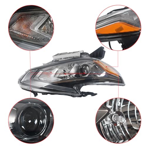 munirater Headlight Assembly Passenger Side Black Bezel Halogen Type Replacement for 2016 2017 2018 Nissan Altima NI2502249 NI2503249 (2.5L L4 2488cc 152 CID; SR) - Image 5