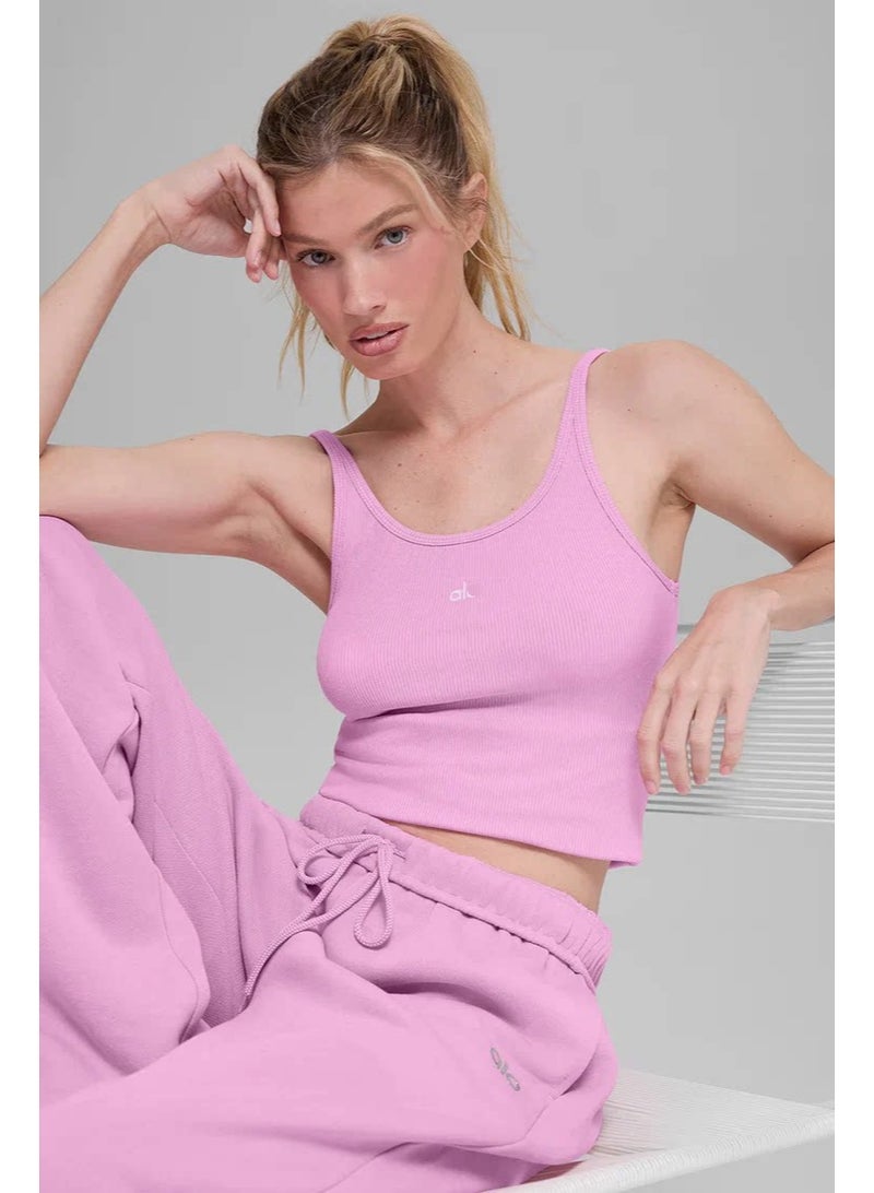Alo Yoga Solid Color Basic Tank Top - Essential for Daily Slim Fit Layering & Outerwear, Comfortable and Breathable - Image 3