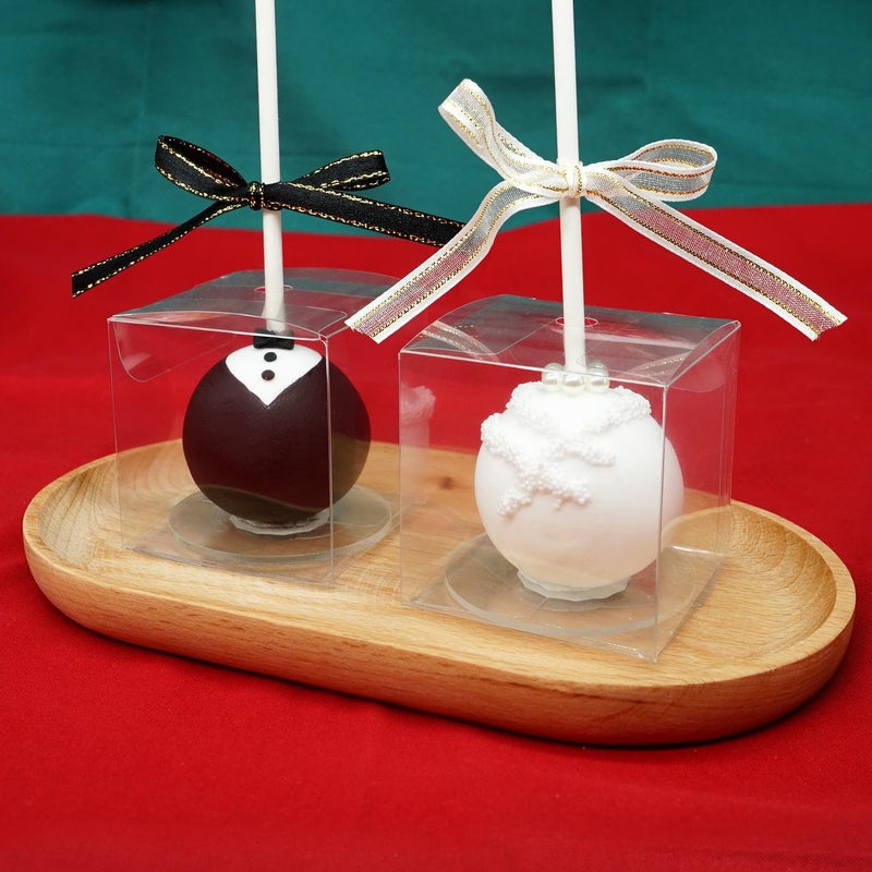 XINHPKGG 50pcs Clear Favor Boxes 2x2x2 Inch Clear Cake Pop Boxes with Hole Top Macaron Box Treat Box for Birthday Wedding Party - Image 2