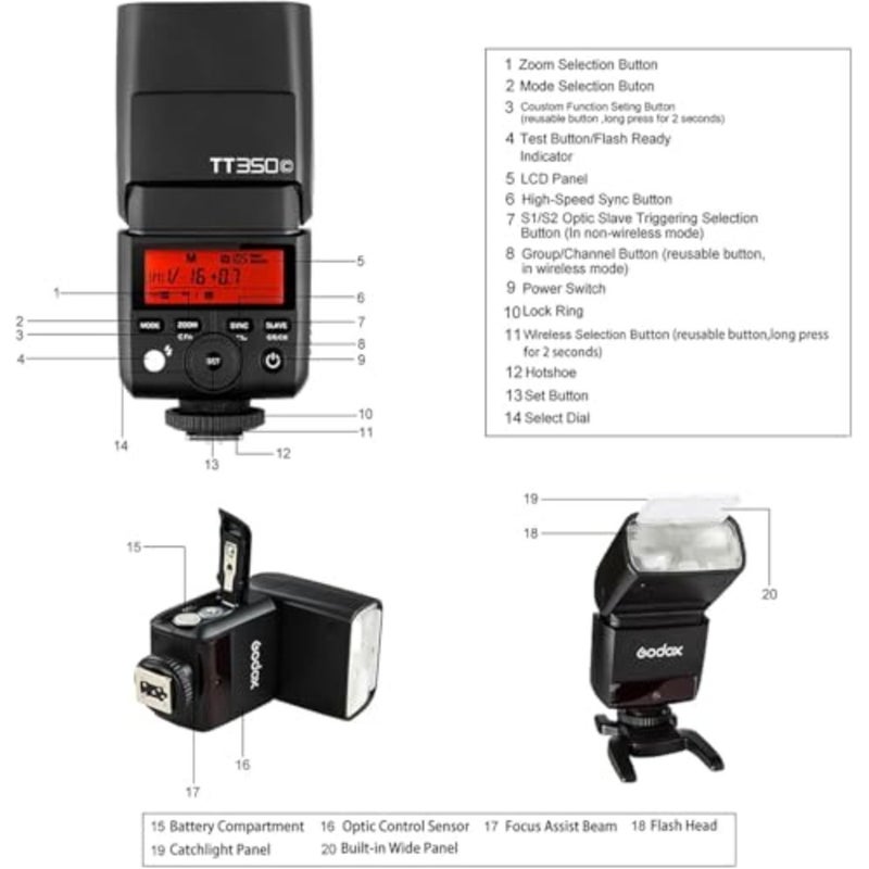 Speedlight لـ Canon TTL HSS: فلاش صغير GN36 مع 2.4G لاسلكي، مزامنة عالية السرعة 1/8000s، 210 ومضات كاملة الطاقة، وقت إعادة التدوير 0.12.2s، Speedlight خارجي لكاميرات Canon - Image 4