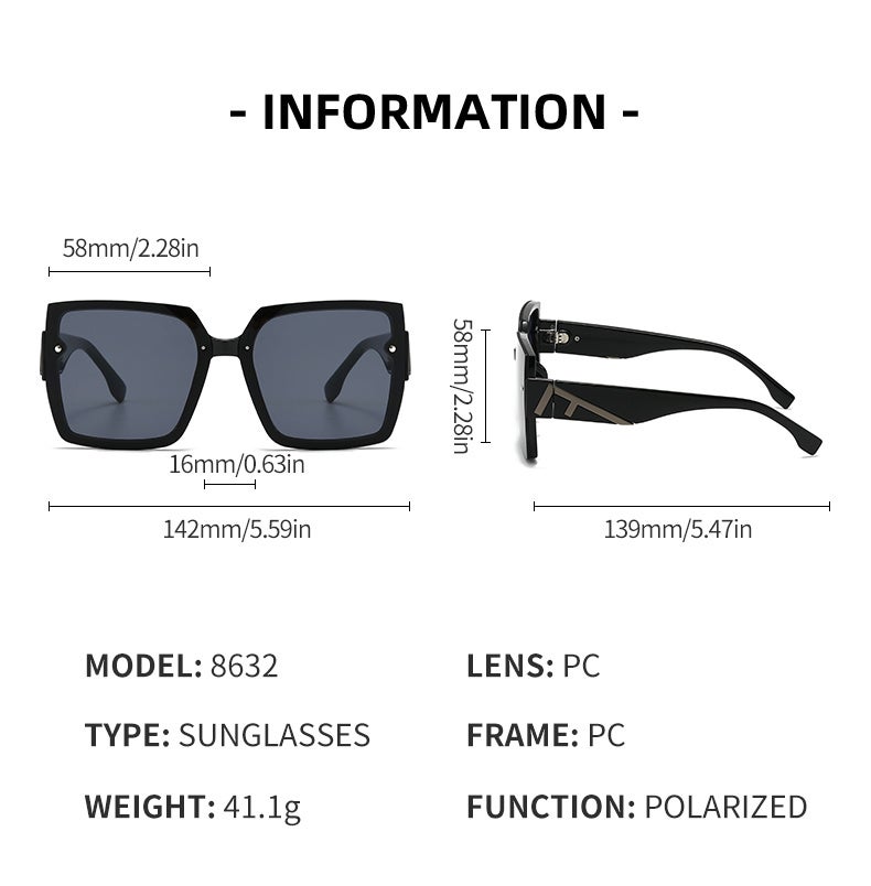 Fendi Oversized Black Square Sunglasses FF Monogram Printed Temples Solid Black UV400 Lens Women Luxury Driving Shades - Image 3