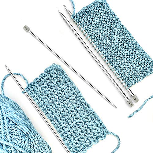 Hysagtek 22 Pcs Knitting Needles Set, 14 Inches Stainless Steel Straight Single Pointed Knitting Needle Kit Metal Knitting Kit in Different Sizes 2.0mm to 8.0mm, with Gift Organizer Bag, 11 Pairs - Image 4