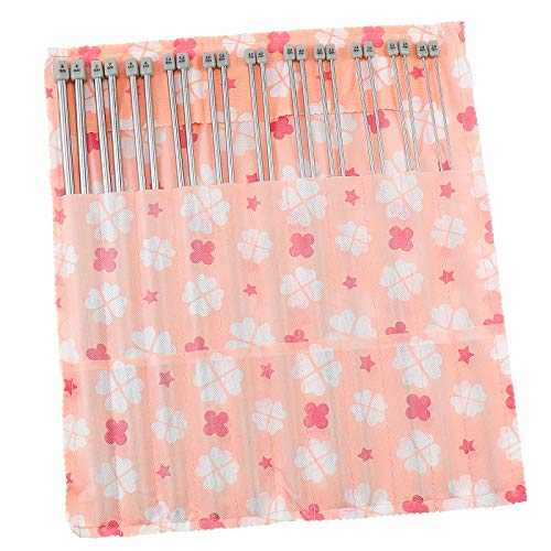 Hysagtek 22 Pcs Knitting Needles Set, 14 Inches Stainless Steel Straight Single Pointed Knitting Needle Kit Metal Knitting Kit in Different Sizes 2.0mm to 8.0mm, with Gift Organizer Bag, 11 Pairs - Image 3