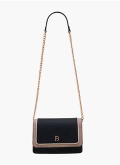 Flora Bella By Shoexpress Textured Crossbody Bag with Chain Strap and Button Closure  - Image 2