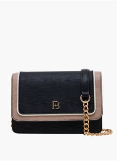 Flora Bella By Shoexpress Textured Crossbody Bag with Chain Strap and Button Closure  - Image 1