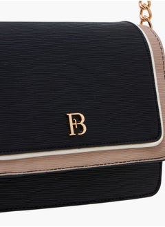 Flora Bella By Shoexpress Textured Crossbody Bag with Chain Strap and Button Closure  - Image 4