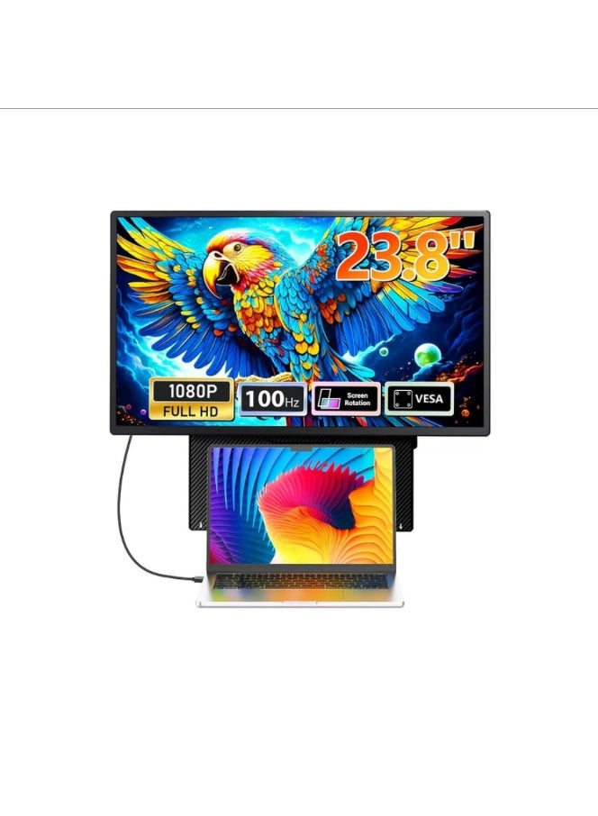 ڤي2كوم شاشة محمولة V2COM مقاس 23.8 بوصة D1 IPS عرض كامل الجودة / QHD / 4K USB-C و HDMI حامل قابل للتعديل شاشة خارجية للابتوب والكمبيوتر والألعاب - Image 1