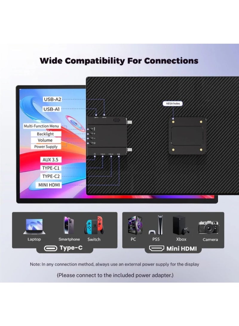 ڤي2كوم شاشة محمولة V2COM مقاس 23.8 بوصة D1 IPS عرض كامل الجودة / QHD / 4K USB-C و HDMI حامل قابل للتعديل شاشة خارجية للابتوب والكمبيوتر والألعاب - Image 5