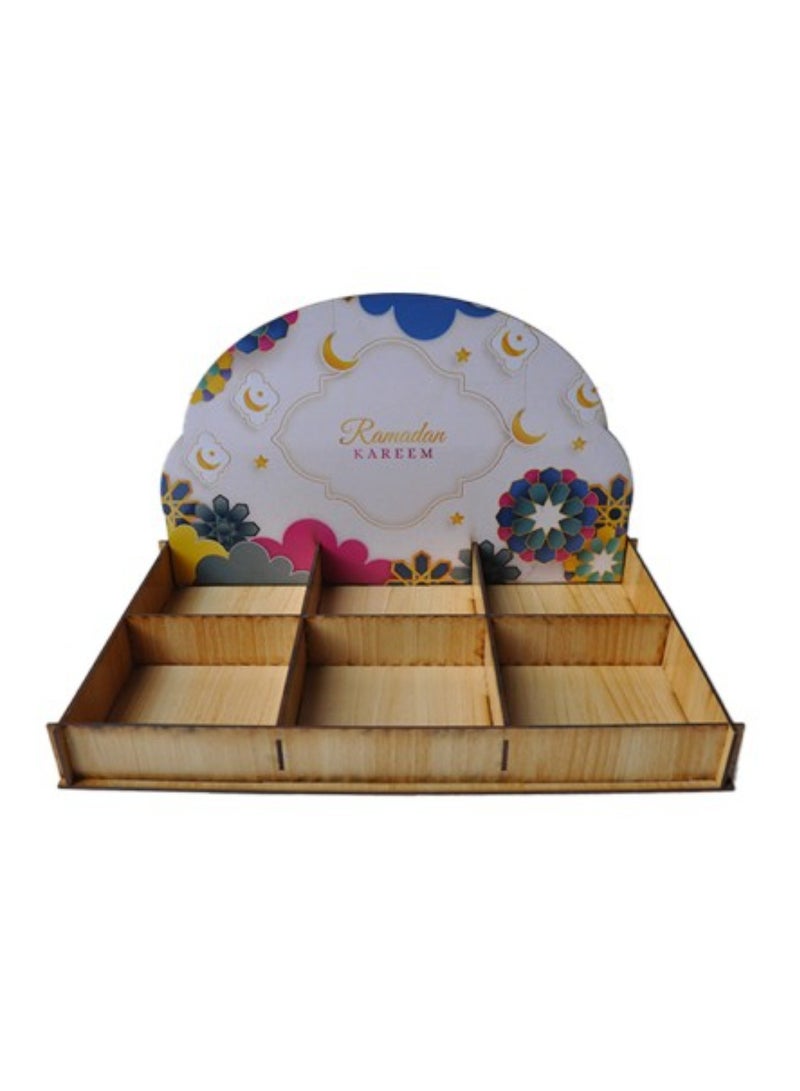 ويفي علبة خشب رمضانية ب 6 خانات لتقديم التمور او المكسرات - Image 3