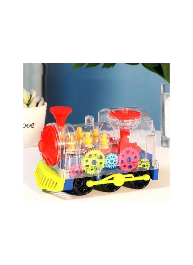 Generic - Electric Gear Train Toys,Transparent Electric Gear Locomotive Toy with Music and Rotating Light Electric Gear Locomotive Toy Educational Toy for Boys and Girls Kids - Image 1