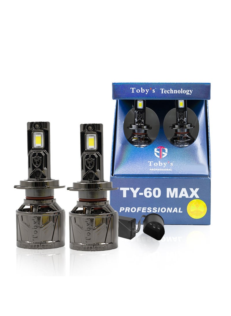 Toby's - Toby's TY60 MAX 9007 2 Pieces 60Watts Car LED Headlight Bulbs Original 120W/Pair Power 12000 Lumens/pair With Color Temperature 6500K - Image 1