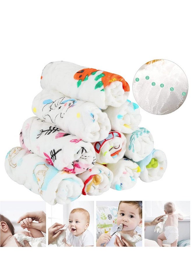MOM'S HOME Super Soft Organic Cotton Baby Muslin Wash Cloth/Napkin 6 Layer | Hankies For Baby | 25X25 Cm | Pack Of 3  - Image 3