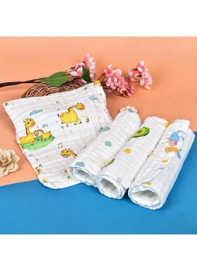 MOM'S HOME Super Soft Organic Cotton Baby Muslin Wash Cloth/Napkin 6 Layer | Hankies For Baby | 25X25 Cm | Pack Of 3  - Image 2