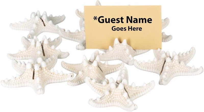 Nautical Crush Trading Real Knobby Starfish Place Card Holder Set  Real Knobby Starfish for Beach Wedding Place Cards  Starfish for Wedding or Event Table Decor  10 Piece Set