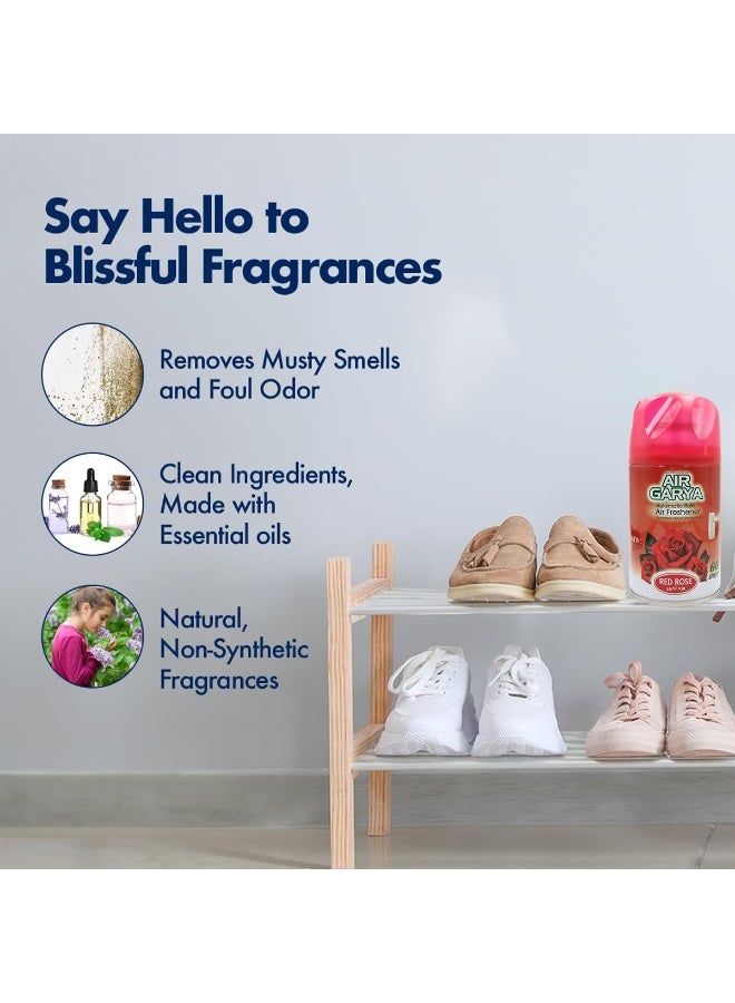 Air Garya Automatic Refill Air Freshener Red Rose 250ml – Long Lasting Fragrance, Odour Eliminator, Home & Office Freshening Spray Compatible with Dispensers - Image 4