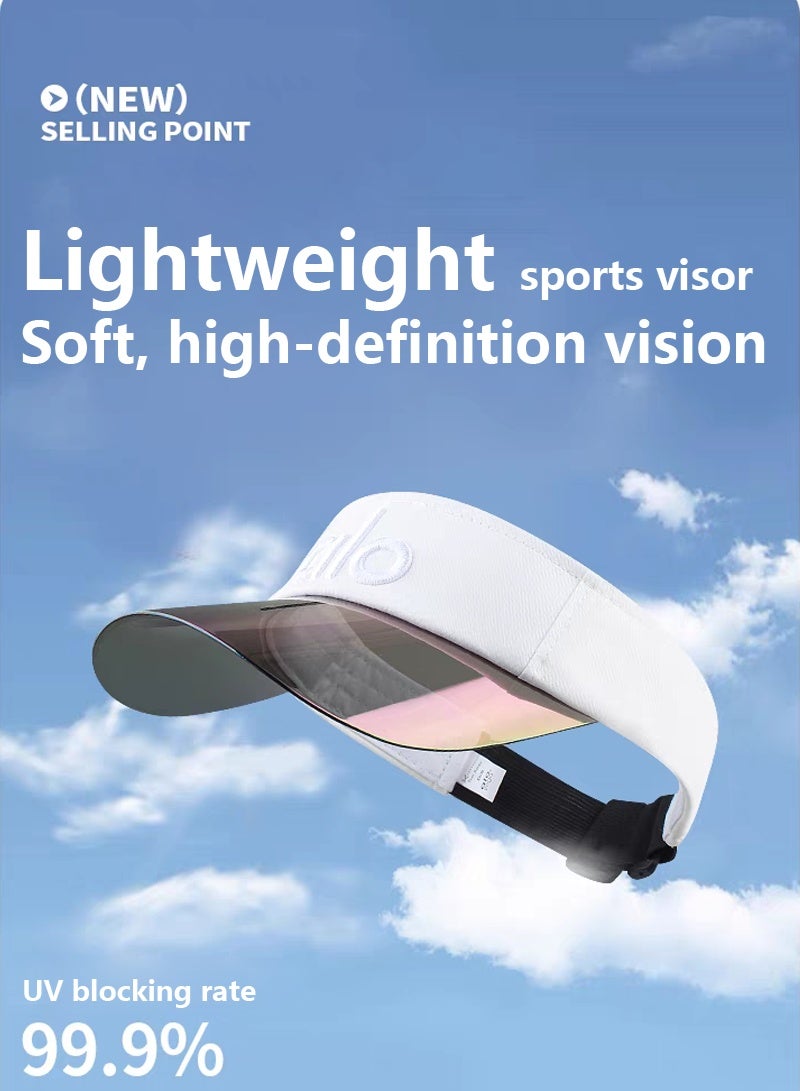 alo Alo Yoga Sun Visor Hat for Outdoor Sports, Tennis, Golf, and UV Protection with Built-in Mesh Sweatband - Image 5
