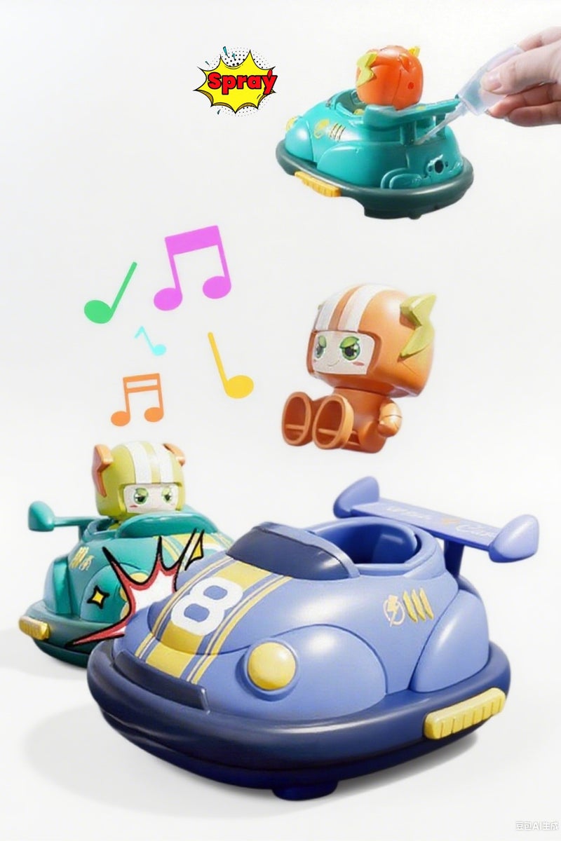 KELIO 2 PCS Remote Play Vehicles Bumper Car,Spray Music And Lights,Battle Game With Catapult,2.4GHz Toy Set Car,RC Play Vehicle,Gift For Kids 3 Years+ - Image 1