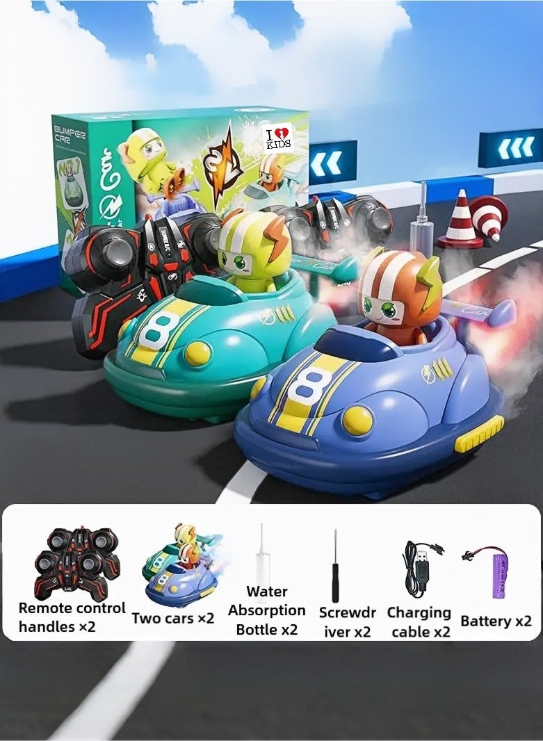 أنا أحب الأطفال التحكم عن بعد مضاد لعبة السيارة مجموعة من 2 اللاعبين، الأطفال الصغار ميني RC لعبة السيارة مع الضوء، الرذاذ، الصوت، 360 درجة الدوران، هدايا عيد الميلاد لأولاد 6+ سنة البنات أفكار الأطفال - Image 1