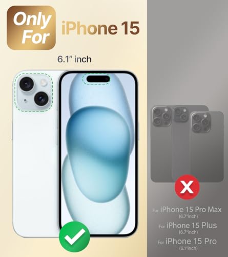 XYZ for iPhone 15 Case with Stand Phone Case with Double Ring Kickstand Women Girls Bling Luxury Protective Case Heart for iPhone 15 Black - Image 3