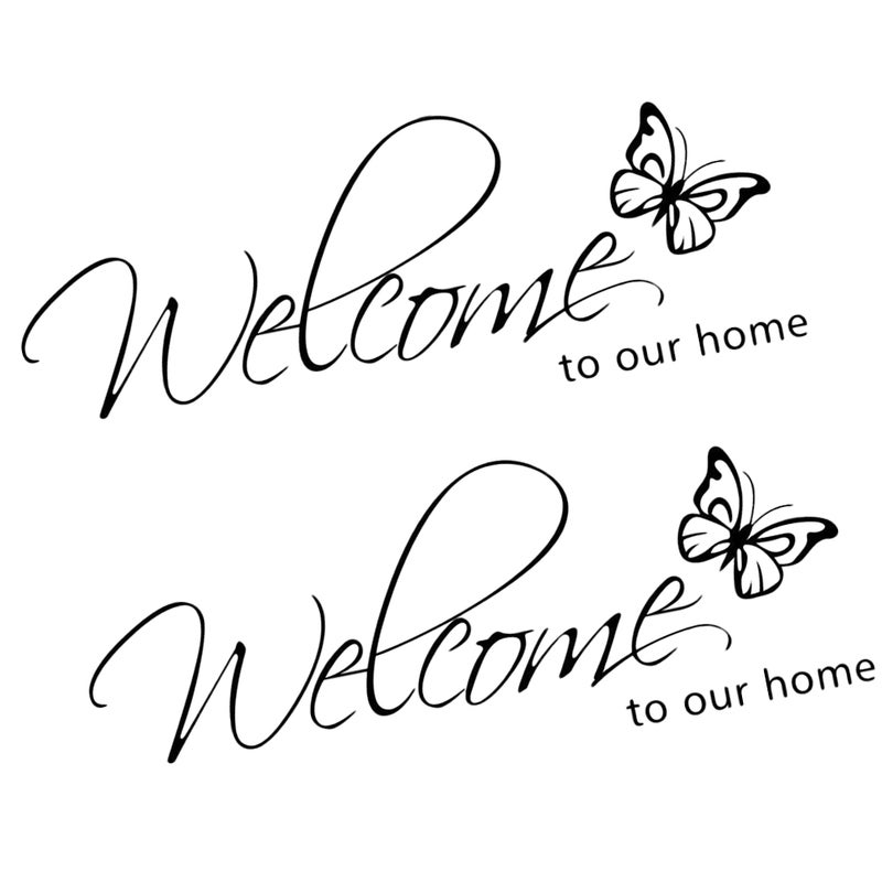 🏠 ملصقات حائط للترحيب ببيتنا مع ملصق للنوافذ والأبواب باللون الأسود - Image 4