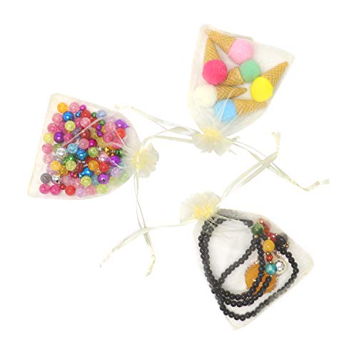 Bezall 50Pcs Sheer Organza Bags 3x4 inch, Small Jewelry Gift Bags with Drawstring for Wedding Party Favor Christmas Candy Pouches (Beige) - Image 5