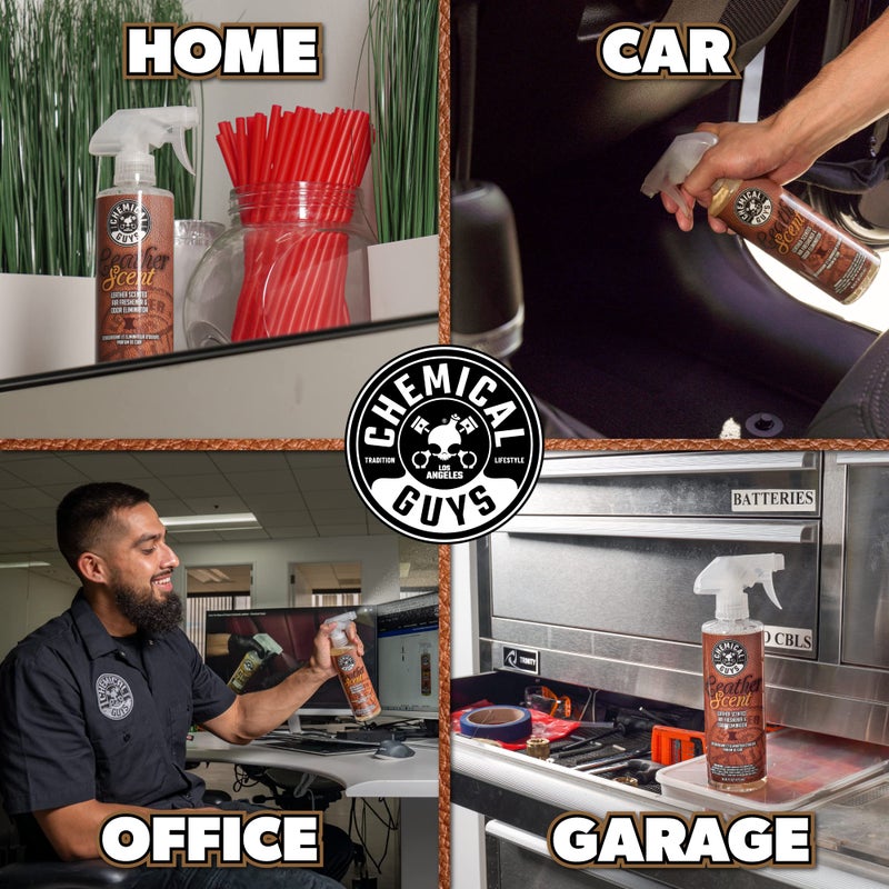 Chemical Guys Leather Scent Premium Air Freshener & Odor Eliminator â€“ Car Air Freshener Leather Scentâ€“ Eliminates Odors and Refreshes Cars, Trucks, SUVs and RVs, 16 oz - Image 3