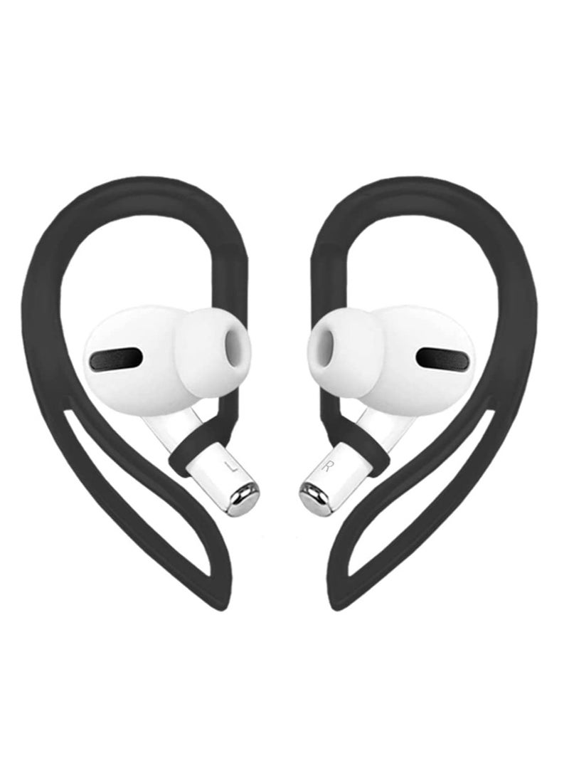 Adjustable Transparent Ear Hooks for AirPods Pro 360° Rotation, Flexible and Secure Holder for Sports and Outdoor Use Black - Image 1