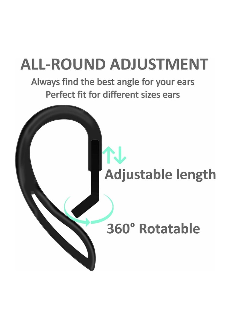 Adjustable Transparent Ear Hooks for AirPods Pro 360° Rotation, Flexible and Secure Holder for Sports and Outdoor Use Black - Image 4