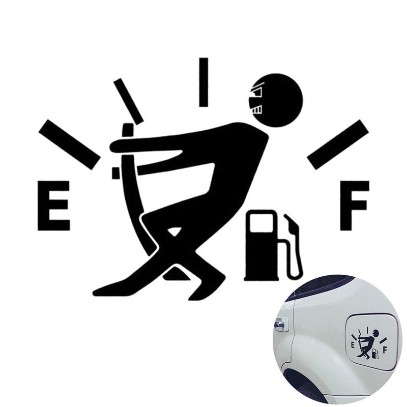 WINOMO Funny Car Stickers High Gas Consumption Decal Fuel Gage Empty Stickers Black - Image 2