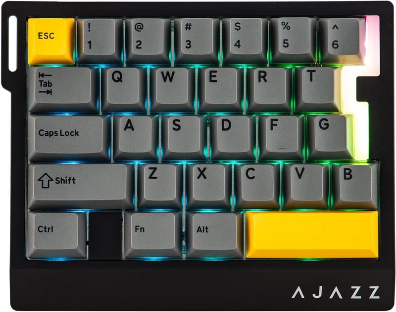 ميكلاندز لوحة مفاتيح ألعاب بيد واحدة من ميكلاندز AJAZZ AK029، معدل استقصاء 8 كيلو هرتز، 29 مفتاحًا سلكيًا سريعًا، SOCD و DKS، مفتاح مغناطيسي، تشغيل قابل للتعديل، إضاءة خلفية RGB، لوحة ألومنيوم (أسود) - Image 1