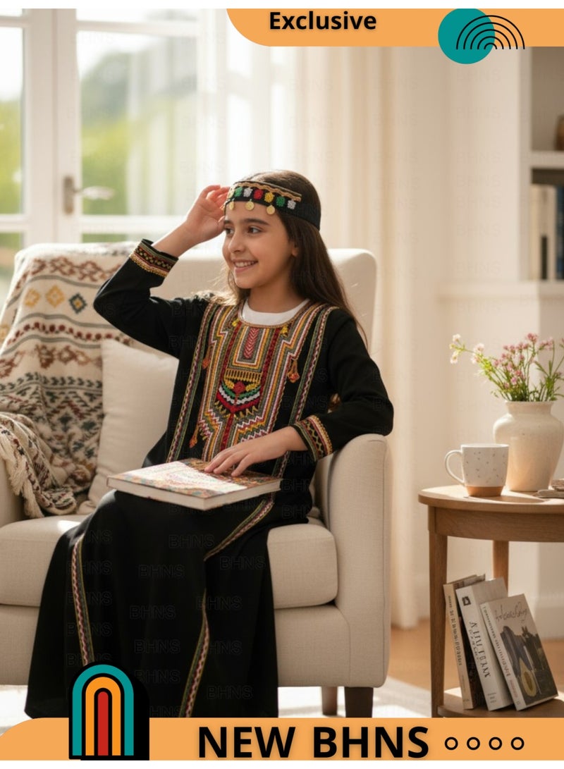 بهنس قميص اطفال عسيري لبس تراثي قميص عسيري جلابية اطفال لبس عسيري ازياء تراثية فستان اطفال زي تراثي فستان عسيري بناتي فستان بناتي - Image 1