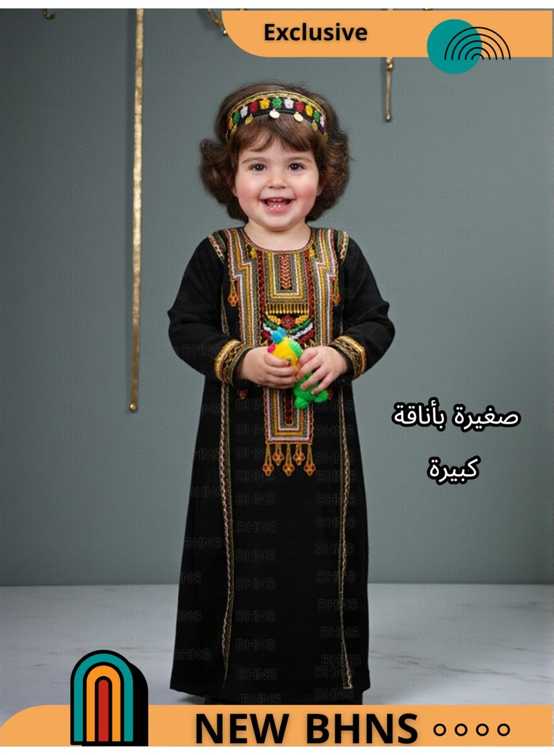 بهنس قميص اطفال عسيري لبس تراثي قميص عسيري جلابية اطفال لبس عسيري ازياء تراثية فستان اطفال زي تراثي فستان عسيري بناتي فستان بناتي - Image 2