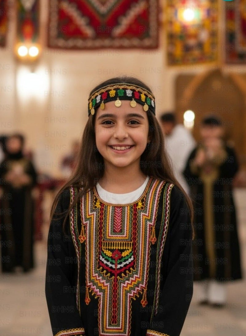 BHNS Children's Asiri shirt, traditional dress, Asiri shirt, children's jalabiya, Asiri dress, traditional costumes, children's dress, traditional outfit, Asiri dress for girls, girls' dress - Image 1