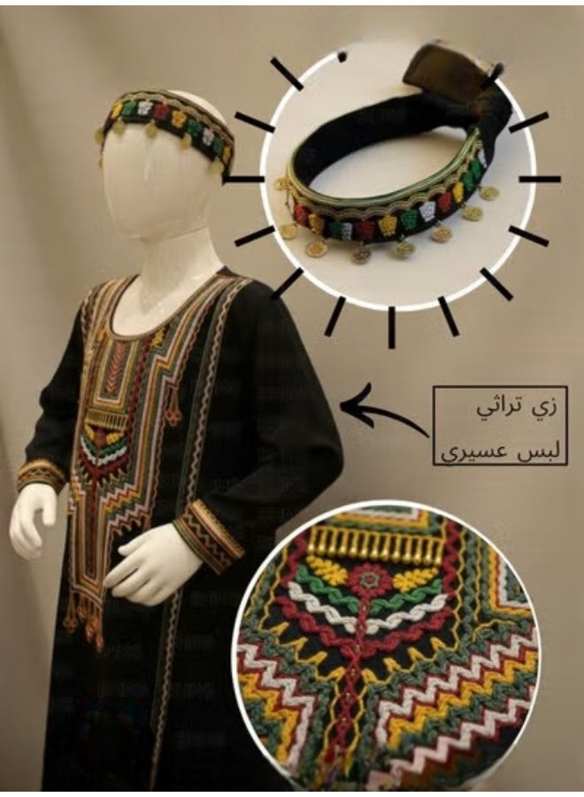 BHNS Children's Asiri shirt, traditional dress, Asiri shirt, children's jalabiya, Asiri dress, traditional costumes, children's dress, traditional outfit, Asiri dress for girls, girls' dress - Image 4