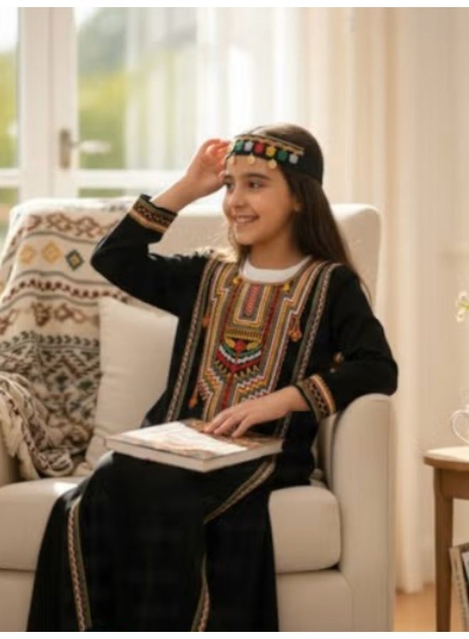 BHNS Children's Asiri shirt, traditional dress, Asiri shirt, children's jalabiya, Asiri dress, traditional costumes, children's dress, traditional outfit, Asiri dress for girls, girls' dress - Image 3