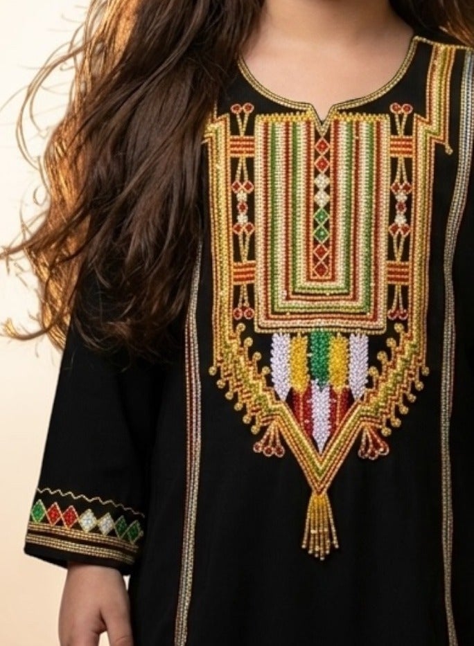 BHNS Children's Asiri shirt, traditional dress, Asiri shirt, children's jalabiya, Asiri dress, traditional costumes, children's dress, traditional outfit, Asiri dress for girls, girls' dress - Image 5