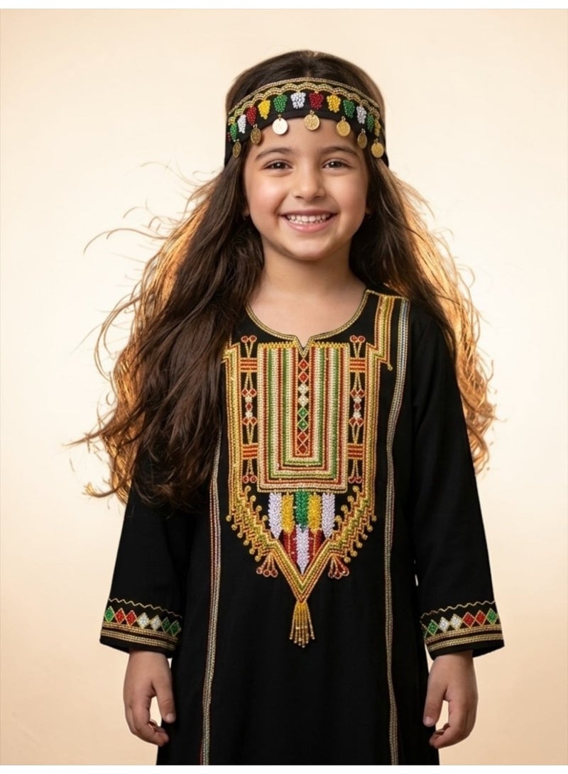 BHNS Children's Asiri shirt, traditional dress, Asiri shirt, children's jalabiya, Asiri dress, traditional costumes, children's dress, traditional outfit, Asiri dress for girls, girls' dress - Image 2
