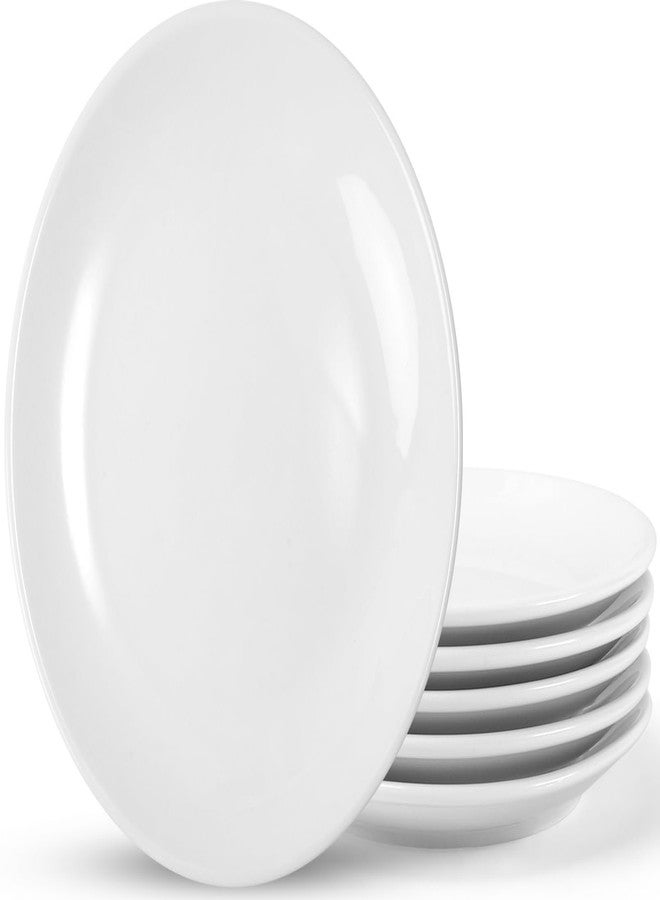 Dyrfolm White Dinner Plates Set of 6, 8 Inch Ceramic Salad Plates, Ceramic Appetizer Plate, White Dessert Plate for Appetizers Salad Snacks, Microwave & Dishwasher Safe - Image 1