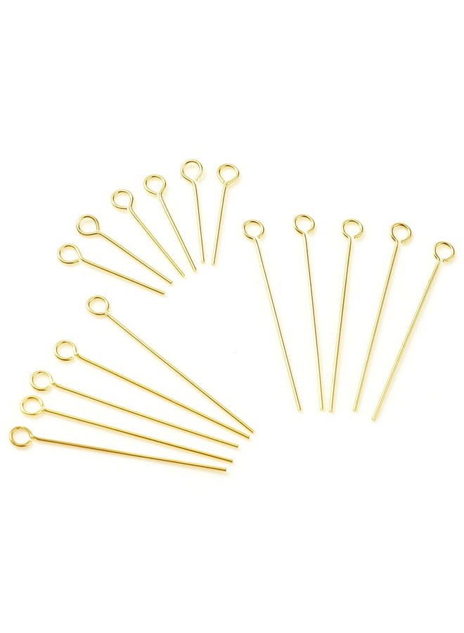 DoreenBeads 14K Gold Filled Eye Pins Open Eye Head Pins Findings 1.1inch for Earring Bracelet Necklace Jewelry Making Findings DIY Craft - Image 3