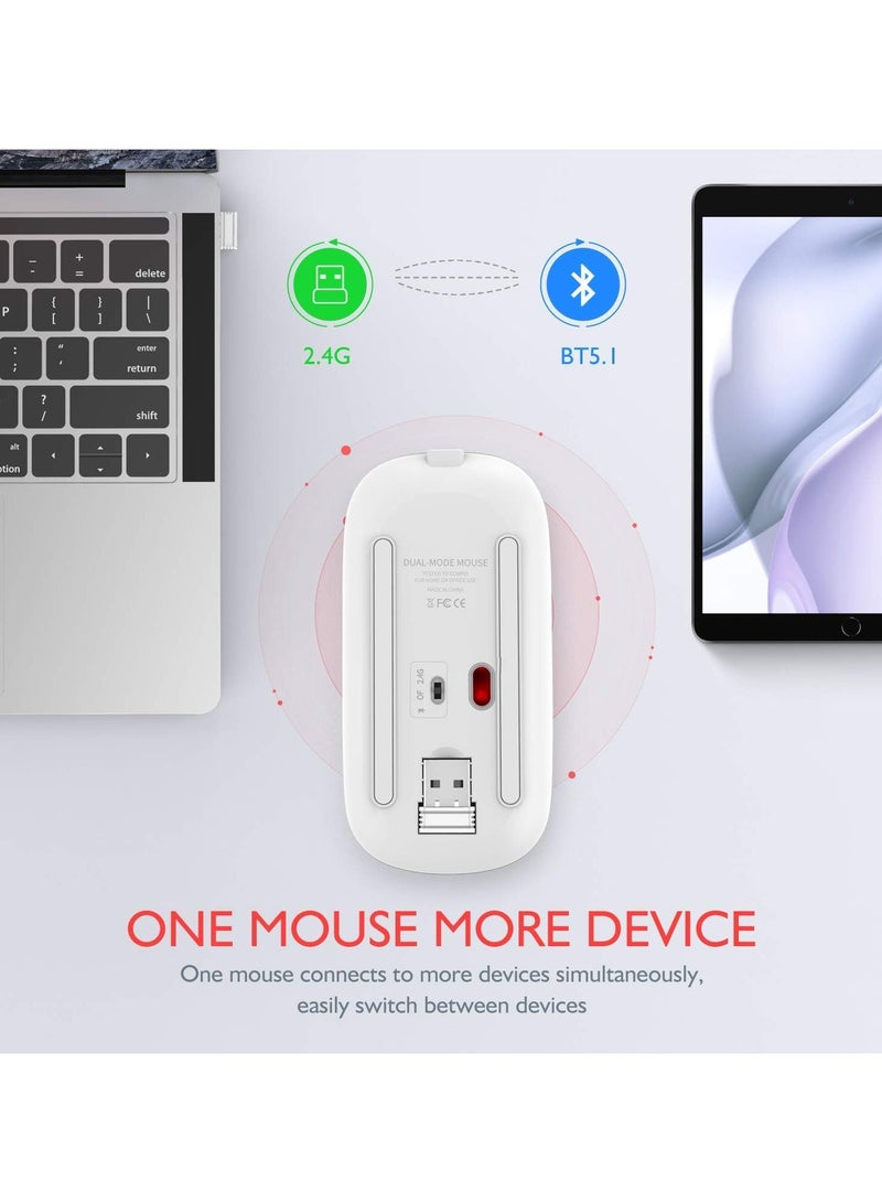 Bluetooth Mouse Compatible with iPad, Bluetooth Mouse Compatible with MacBook Air/Mac/MacBook Pro/Mini/iPad Pro/iMac/Laptop,Rechargeable Wireless Mouse - Image 4