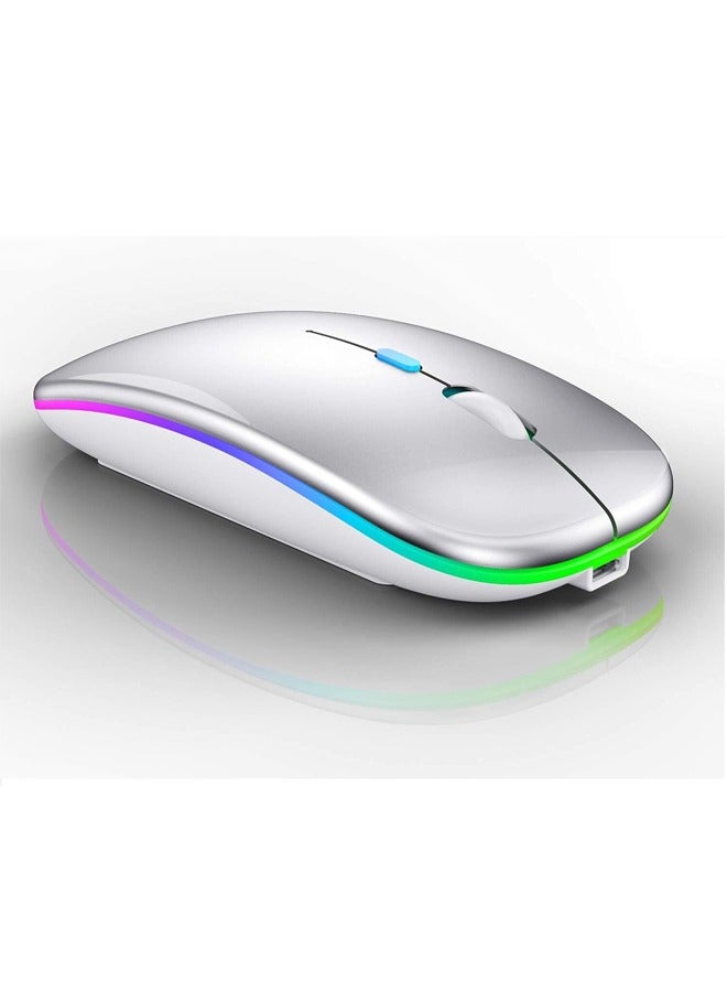 Bluetooth Mouse Compatible with iPad, Bluetooth Mouse Compatible with MacBook Air/Mac/MacBook Pro/Mini/iPad Pro/iMac/Laptop,Rechargeable Wireless Mouse - Image 1