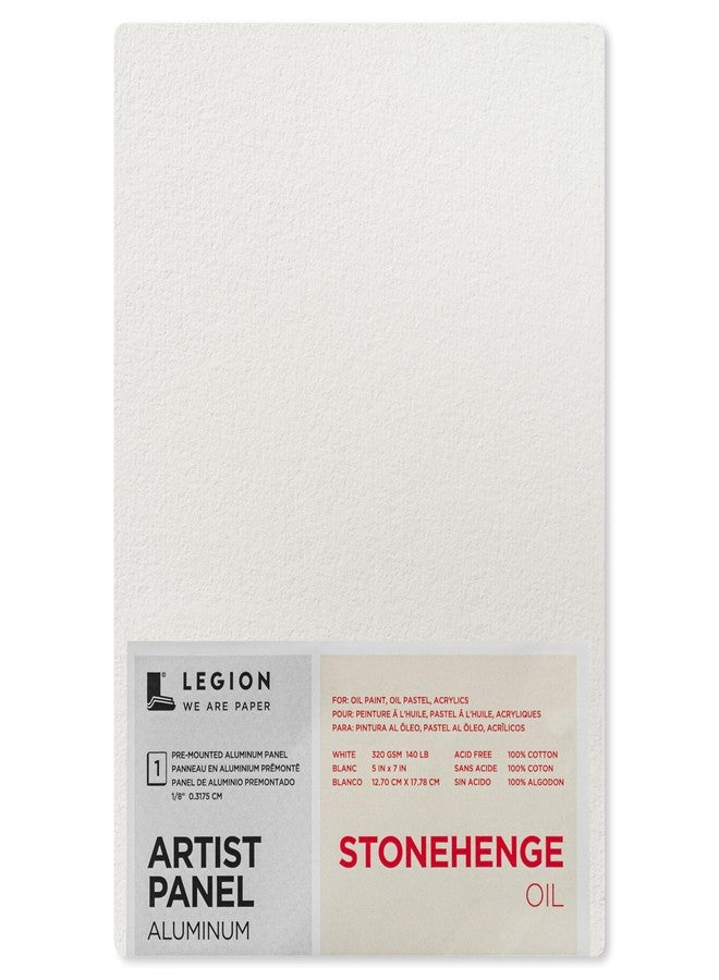 Stonehenge Legion Artist Panel, 1/8" Composite Brushed Aluminum with Stonehenge Oil 100% Cotton White 320gsm Paper, 5 x 7 inches for Oil Media - Image 1