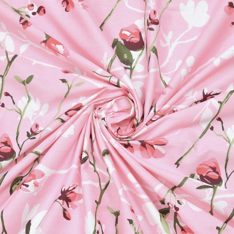 haus & kinder haus kinder Double Size Bedsheets for Bed 186 TC 100 Cotton Bed Sheet for Queen Size Bed with 2 Pillow Covers Bedsheet with Vintage Pik Design - Image 4
